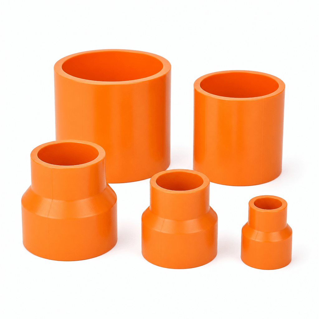 Cople y reducción CPVC naranja BlazeMaster