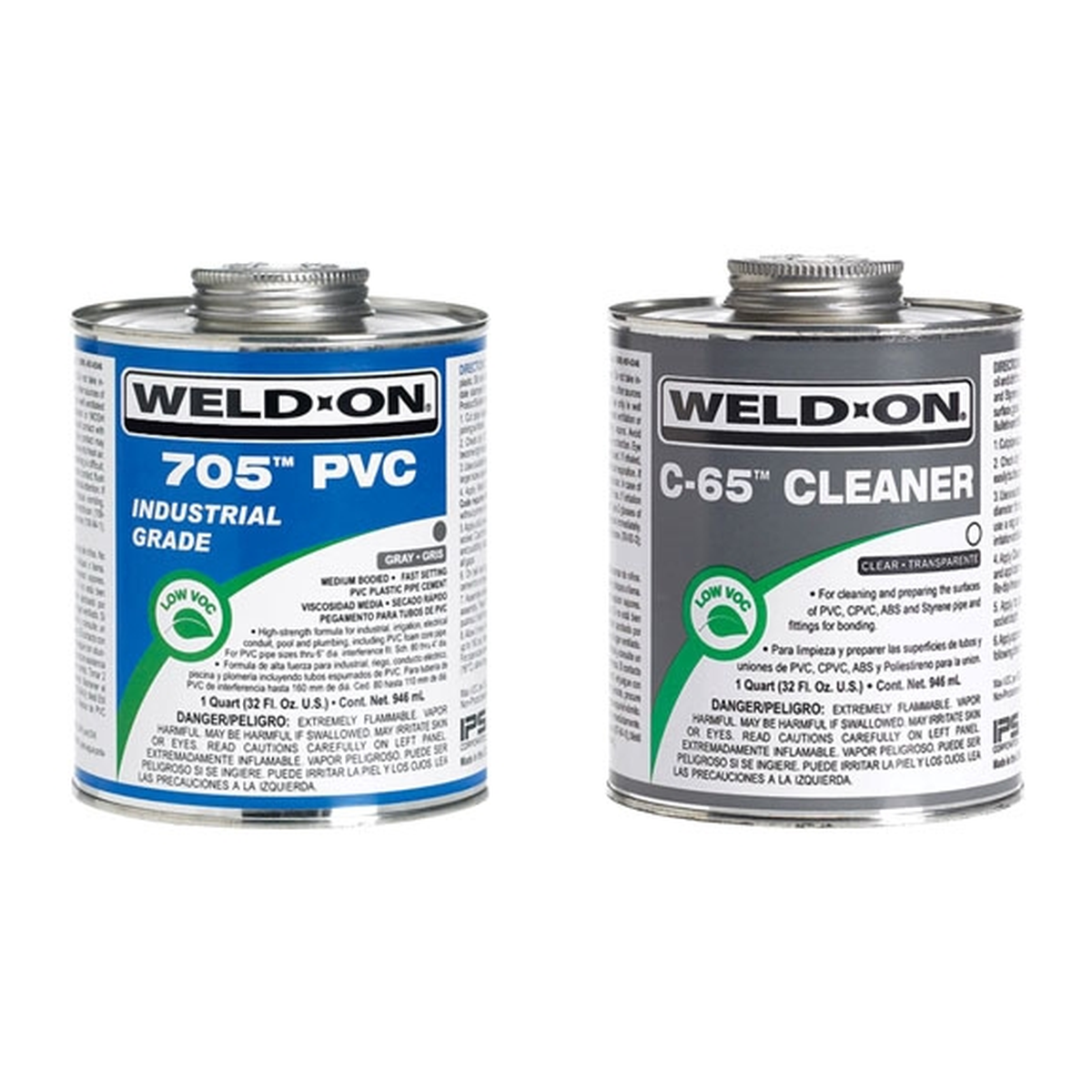 Cemento Weld-On 705 PVC y limpiador C-65