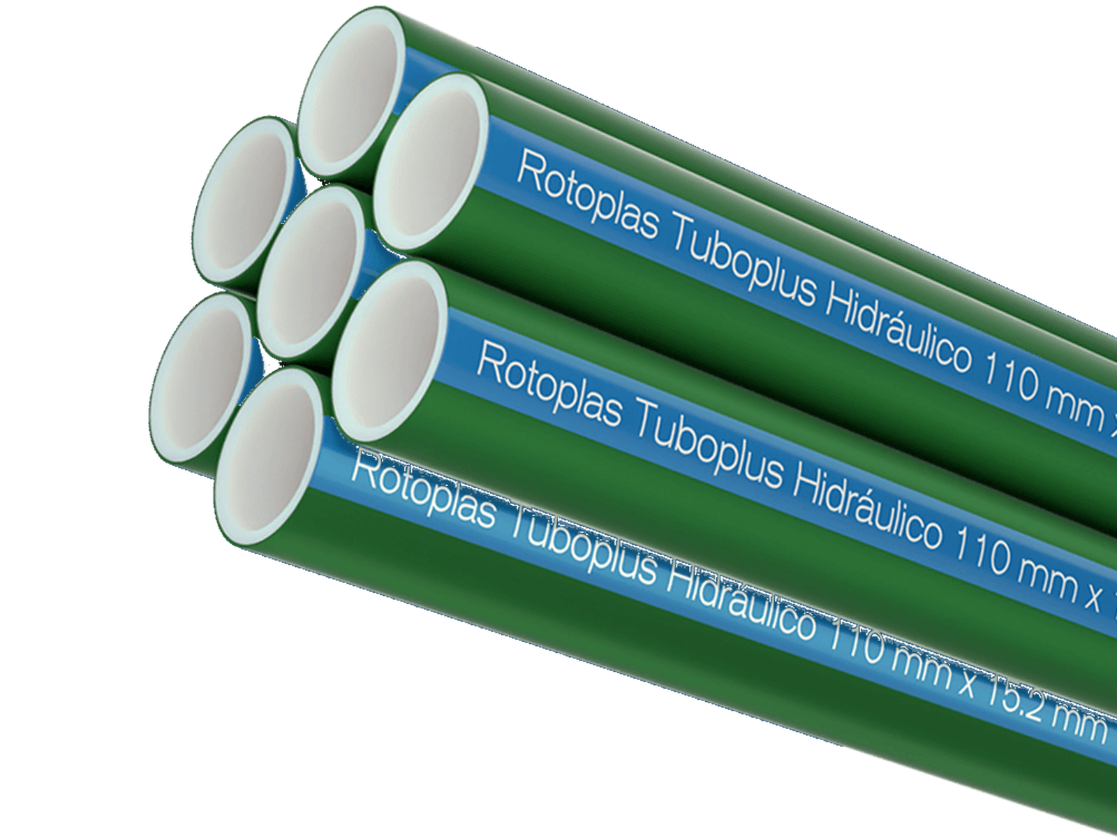 Tubería Tuboplus PP-R verde con franja azul Rotoplas